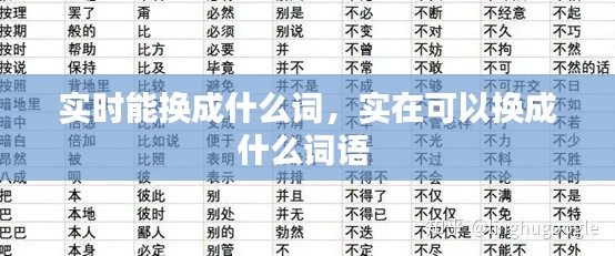 实时能换成什么词,实在可以换成什么词语