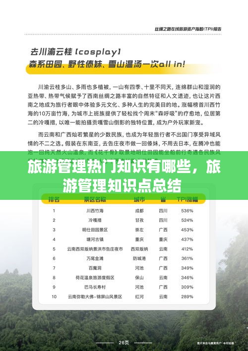 旅游管理热门知识有哪些,旅游管理知识点总结