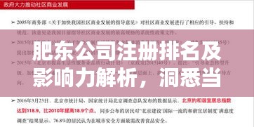 肥东公司注册排名及影响力解析，洞悉当地商业生态的权威指南